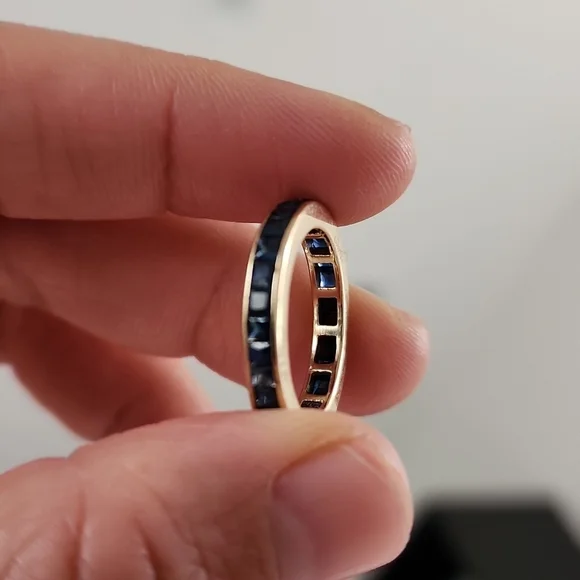 Sapphire eternity band 14k 7 - Picture 3 of 9